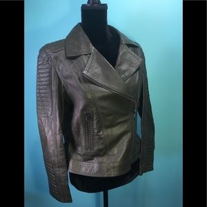 Fabrika Green Leather Jacket Size M.